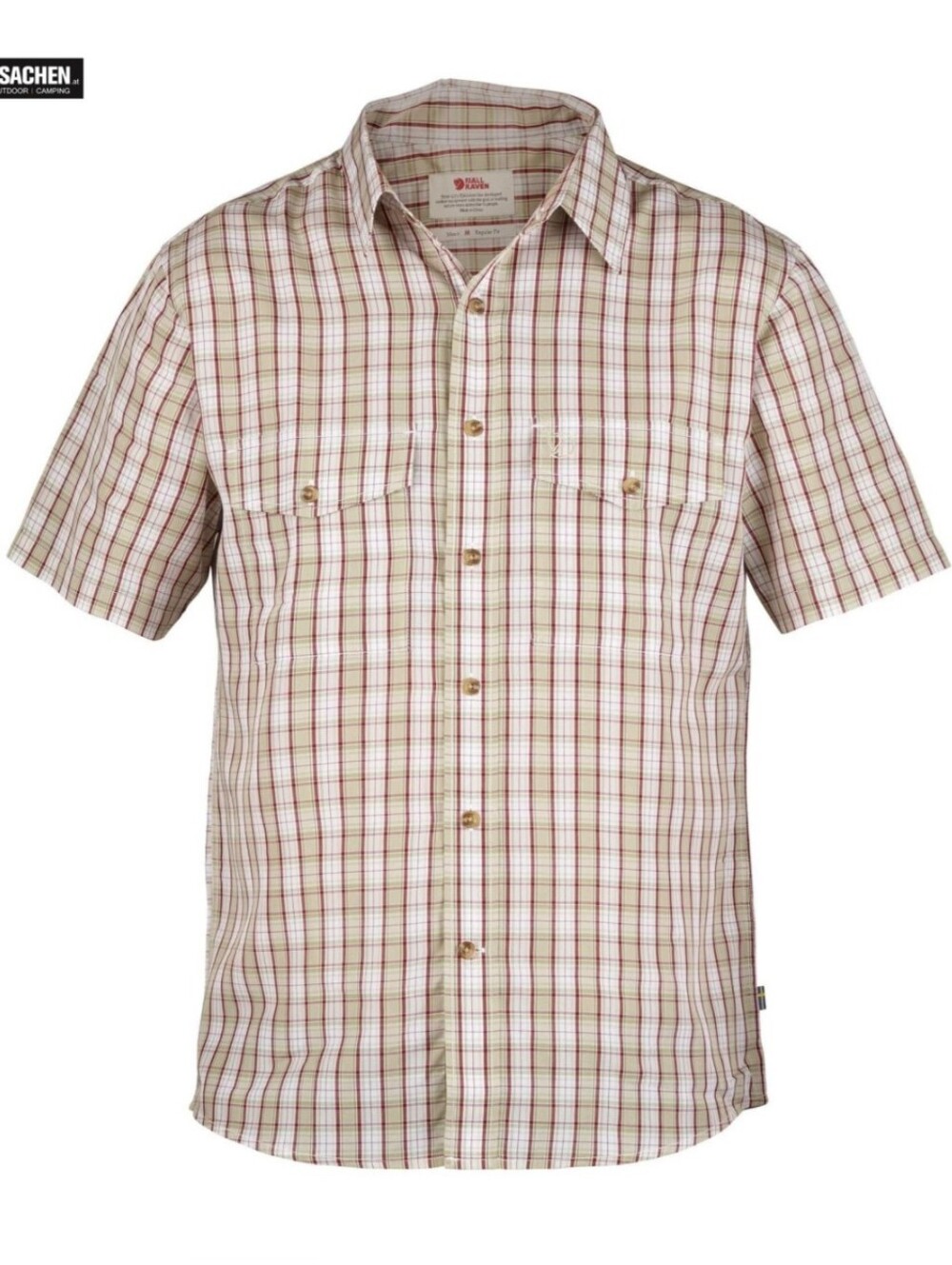 Fjallraven Men Abisko Cool Short Sleeve Button Plaid Regular Fit Gorpcore Small